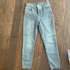 Grey high wasted express curvy skinny jeans